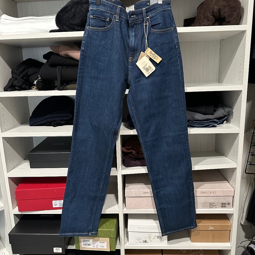 Faherty Women's Straight Leg Jeans in Dark Blue Denim